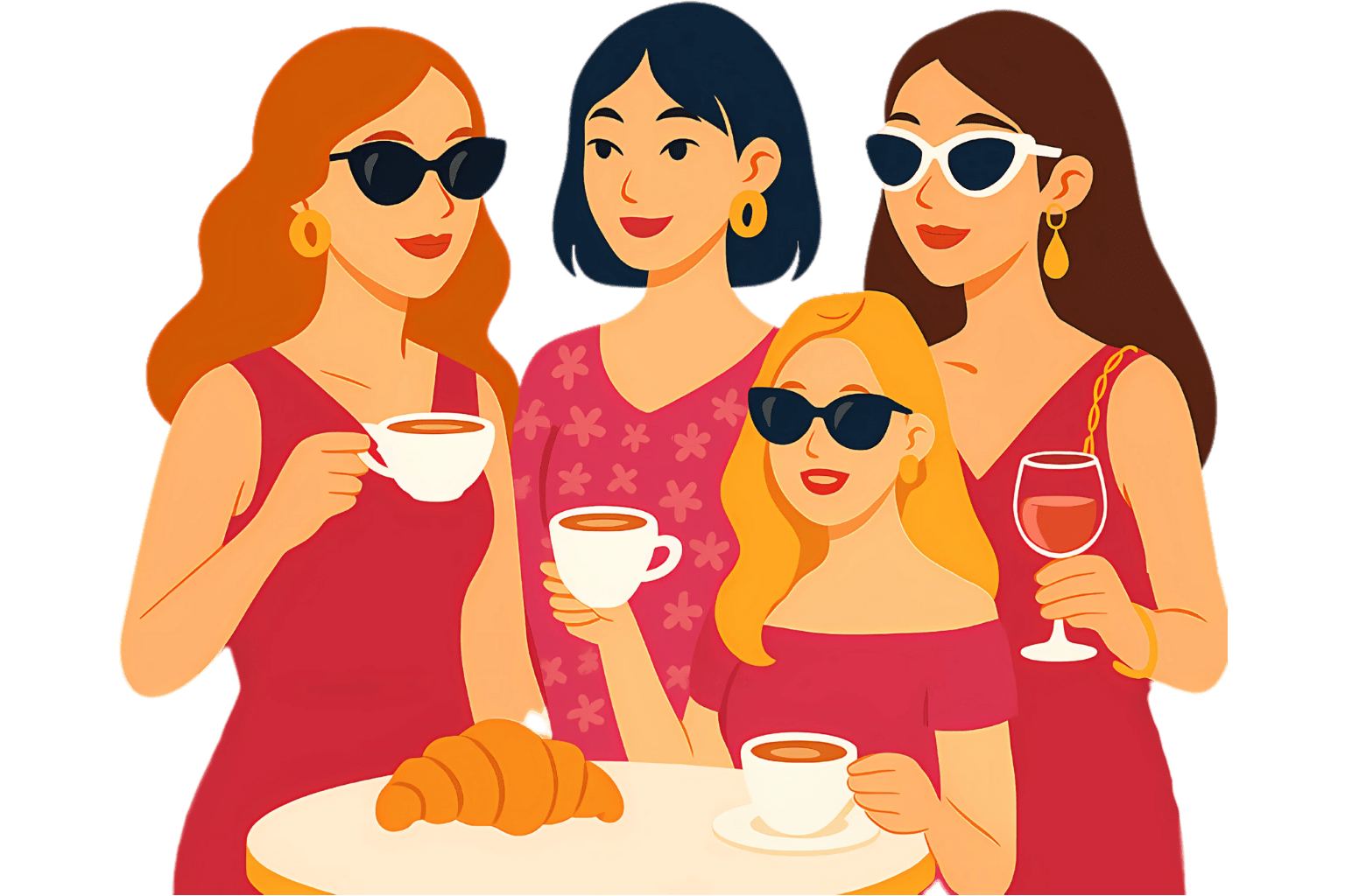 Women taking coffee and chatting